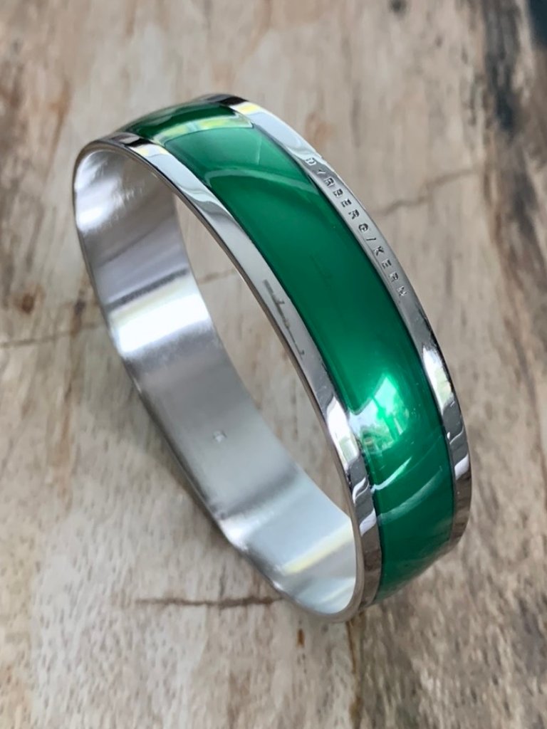 Dyrberg/Kern Aberdare Green Enamelled Bangle Bracelet